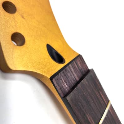 Brio Floyd Rose Nut Locking Nut T-Style Guitar Neck Rosewood 12" Radius 10 mm Holes 22 Frets Satin Finish image 6