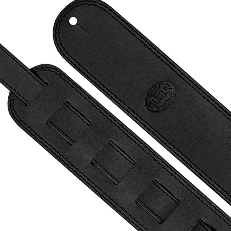 Steph 2.5" Old Vintage Leather Handmade Strap OV-225 Black image 1