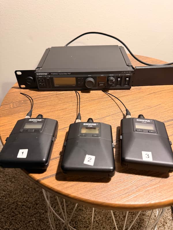 Shure P9T / PSM900 Wireless IEM System: K1 Band, 596-632MHz WITH (3) P9R Receivers 2010s image 1