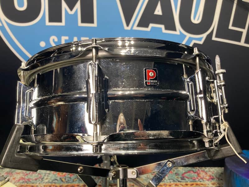 Premier - 14 × 5″ PD6021 8-Lug Metal Snare Drum 1974 image 1