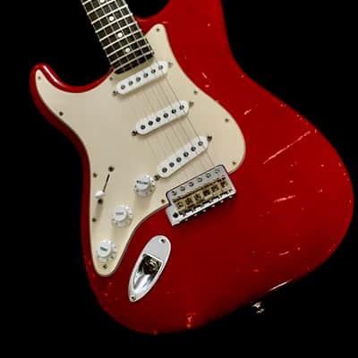 LEFTY! Vintage ST62 Fender Stratocaster Custom Relic Aged Crimson Red Nitro Lacquer New Maple Neck 7.5 Lb HSC image 2