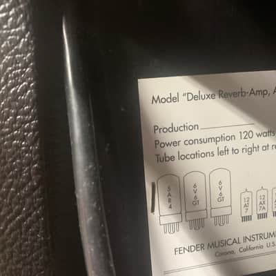 Fender '65 Deluxe Reverb Reissue 22-Watt 1x12" Guitar Combo 1994 - Present - Black image 4