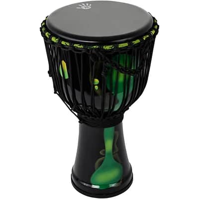 X8 Drums Blackout Lava Lamp Djembe 10 in. 2024 - Dark Green Multi Fade image 2