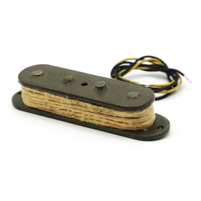 1978 Fender Telecaster Bass Pickup Rare Tele Staggered 4 Pole Piece White Cloth Gray Bobbin Yellow Black Plastic Wire Precision P Bass (#2 - 122378 - 7.42) image 5