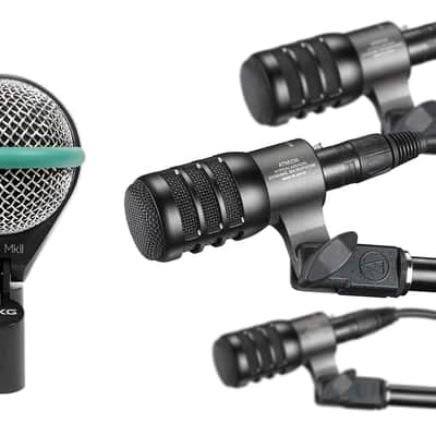 Audio Technica ATM230PK Dynamic Instrument Microphones Drum Mics+AKG Kick Mic