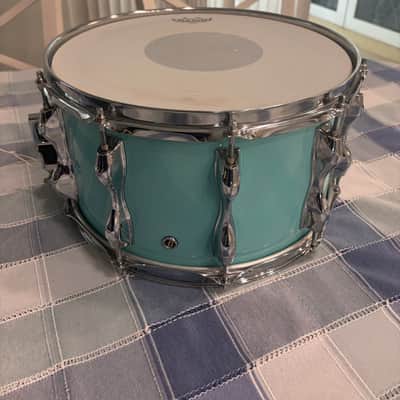 Yamaha Recording Custom 14x8.5 Snare Drum MIJ Birch – Surf Green / Aqua Lacquer – Excellent Condition image 2