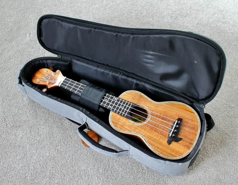 Big Island Ukulele Co. Solid Koa Deluxe Soprano Abalone Inlay KX-SPG W/ Carrying Case image 1