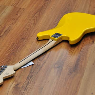 Squier FSR Bullet Competition Mustang HH Yellow w/Black stripes image 14