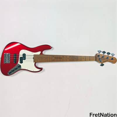 Sadowsky MetroExpress 21 Fret Vintage JJ Bass 5 String Candy Apple Red Metallic High Polish Maple Board image 3