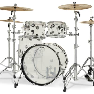 DW Design Series 4-Piece Acrylic Shell Pack - Clear w/Chrome Hardware (DDAC2214CL) image 3