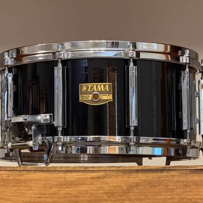 1980's Tama Artwood 6.5" x 14" Piano Black Lacquer Snare Drum image 3