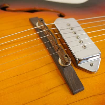 Vintage 1960s Kawai Thinline Hollowbody Sunburst MIJ Teisco Era Player image 9