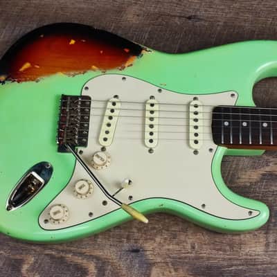 MyDream Partcaster Custom Built - Surf Green-over-Sunburst SRV image 1