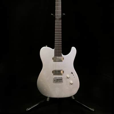 LsL Instruments T Bone 24 Tele, Swamp Ash, Wenge, Custom Shop "Icey" Telecaster, Pale Ice Blue Metallic, Checked Nitro Bad Bone 2, Reversed Headstock image 2