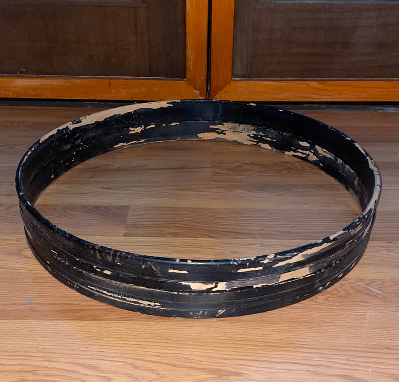 Pair of Vintage Ludwig 22” Bass Kick Drum Hoops - No Inlays - Wood Rims image 1