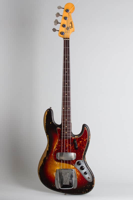 Fender  Jazz Bass 1963 with 1960 neck Formerly Owned by Jeff Tweedy of Wilco Solid Body Electric Bass Guitar (1963/1960), ser. #90095, black tolex hard shell case. - Very Good