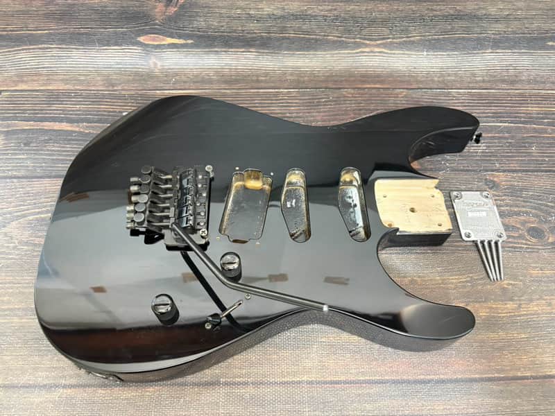80s KRAMER LK-3 Body Black w/Original Bridge and Plate Made in Japan image 1