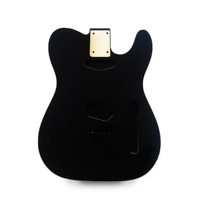 Telecaster Guitar Body - Black Gloss with Vintage Cream Binding - 2 Piece American Alder image 4