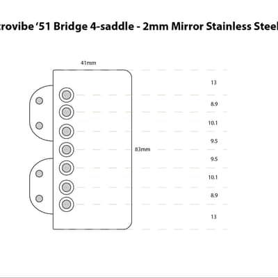 Retrovibe® Fully compensatable bass bridge for 51 Precision string thru, brass saddle, 19mm spacing image 6