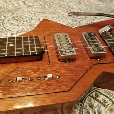 1960s Korina Wood Solidbody 2" Thick, Futuristic Guitar, Unknown Maker, Modeled After 1958-59 Gibson image 7