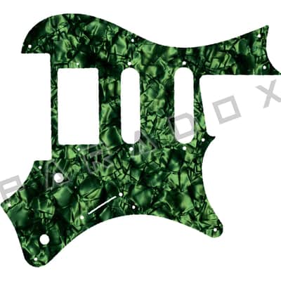 Custom Pickguard For 2016 - 2020 Made in Indonesia Strandberg Boden Classic 6-Trem - Dark Green Pearl/Black/White/Black .090" image 1