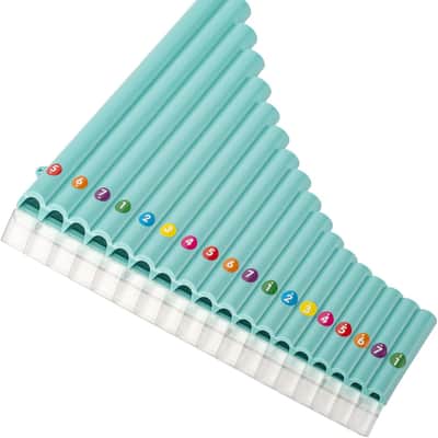18 Pipes Pan Flute Eco-friendly Resin C tone Easy Learn Pan Flute, Blue image 2