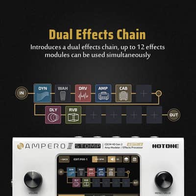 Hotone Ampero II Stomp MP-300 Touch Screen Guitar Bass Amp Modeling IR Cabinets Simulation Multi(U.S. domestic inventory) image 4
