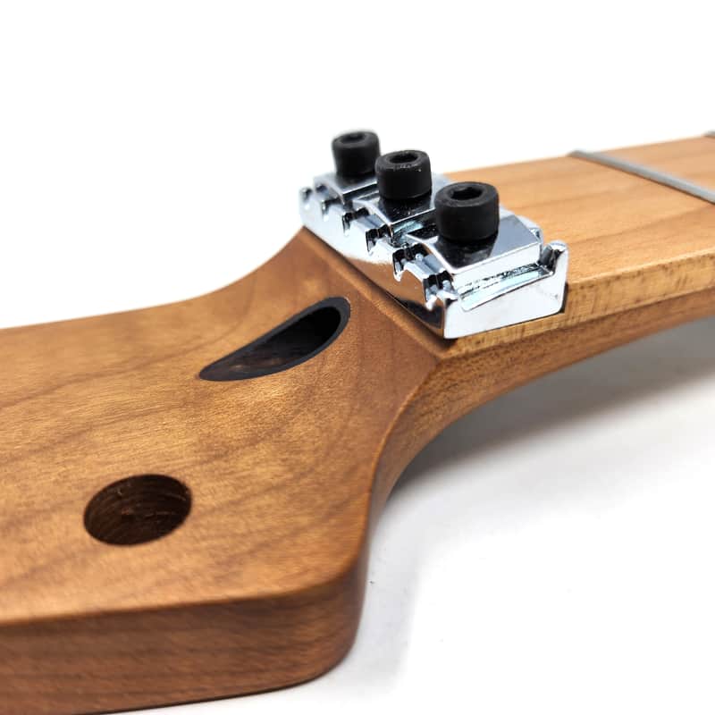 Brio Floyd Rose Nut Locking Nut T-Style Guitar Neck Roasted Maple 12" Radius 10 mm Holes 22 Frets Satin Finish image 1