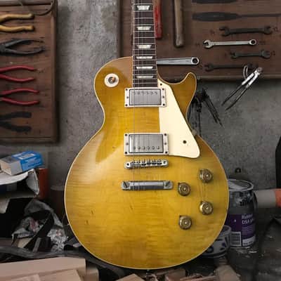 Hand aged Les Paul Pickup Rings CAB light CREAM Gibson Les Paul Historic M69 rings, 59 Parts image 6