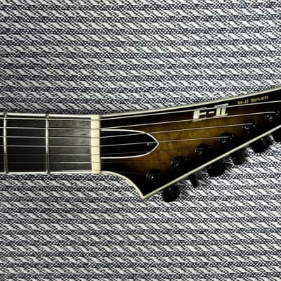ESP E-II M-II 7 NT HS 2023 Dark Brown Natural Burst 7-String w/ Bare Knuckle image 3