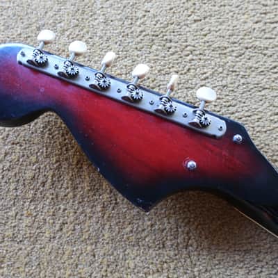 Vintage 1960s Teisco Kawai Wine Red Guitar MIJ Blues Machine Ry Cooder Hound Dog Taylor 2 PU Rare 24.5 scale image 15