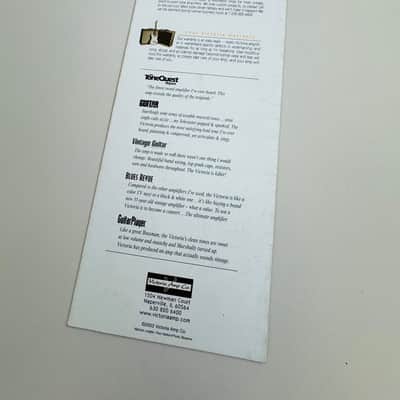 Victoria Amplifier Foldout Brochure – 2003 image 2