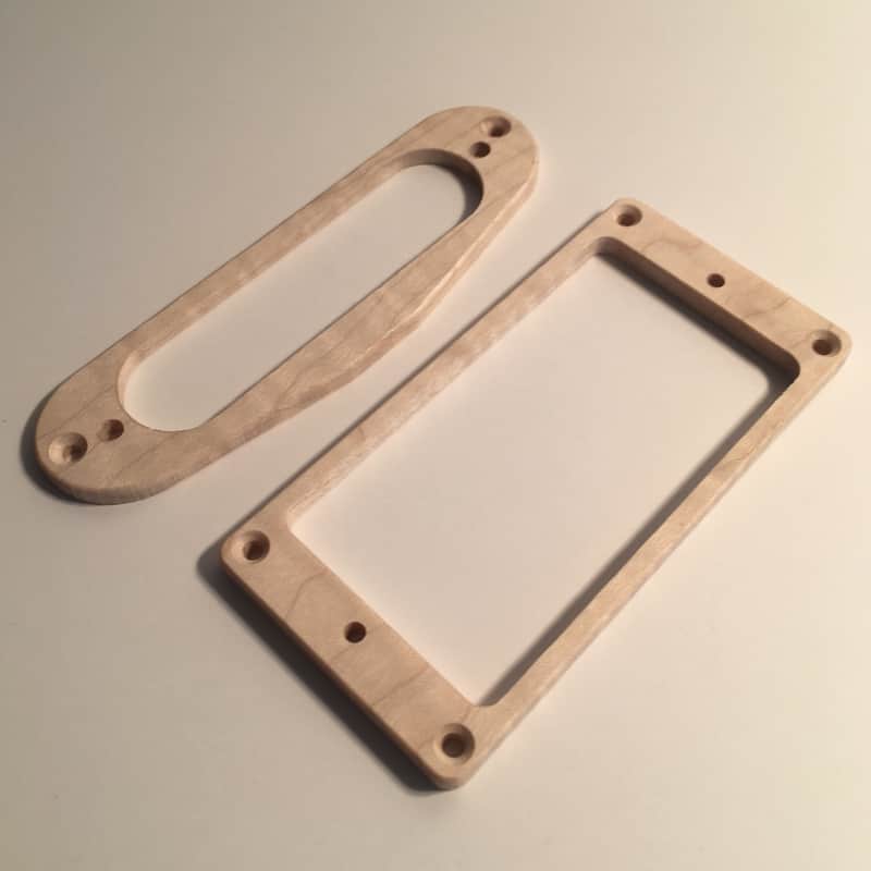 Guilford Flame Maple Flat H/S Humbucker Strat Pickup Ring Set-USA Natural Wood image 1