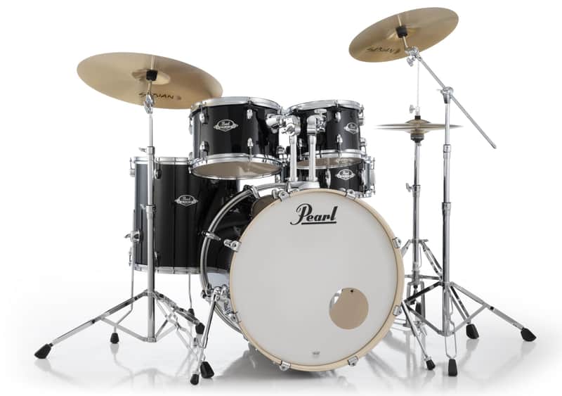 Export 5 Piece Shell Pack 22/16/12/10/14 Jet Black with Hardware (Cymbals Sold Separately) image 1