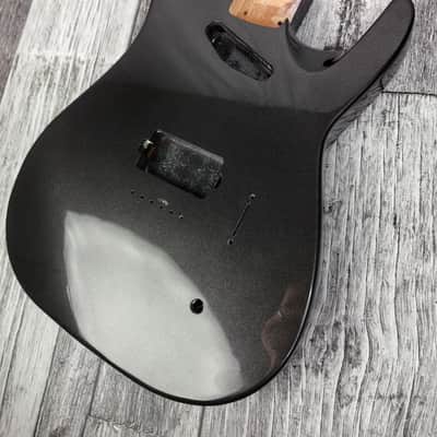 Havok Hard Tail Metallic Black 2pc Mahogany Guitar S type, HS config Custom Guitar Body. 80' style image 3