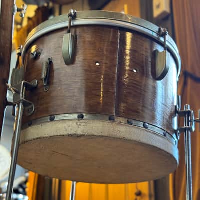 VINTAGE 1940's Leedy Trap Kit in Natural Mahogany - 14x28, 7x11, 9x13 image 22