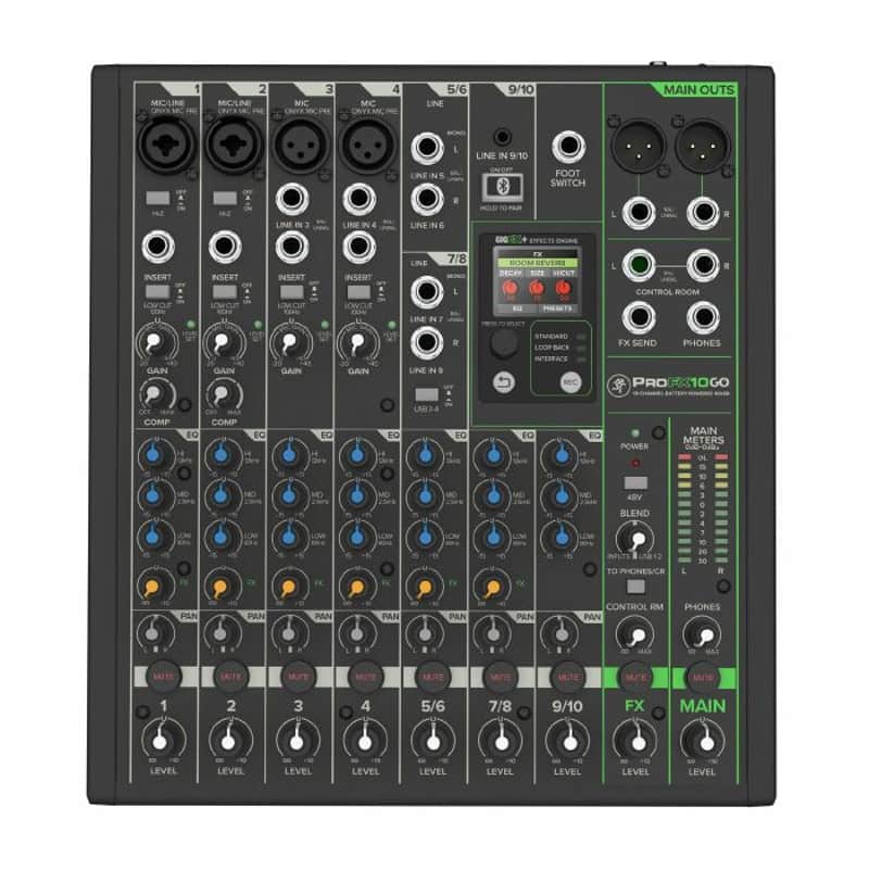Mackie ProFX10 GO 10-Channel Battery Powered Analogue Mixer St...