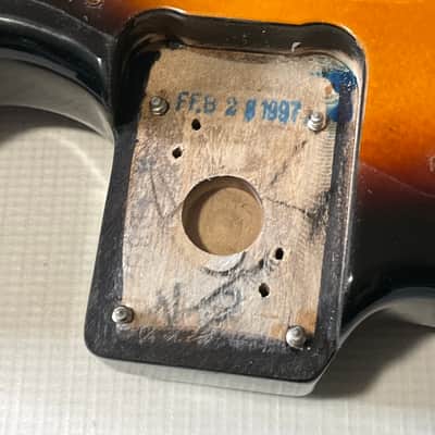 1997 MIM Fender Mexican Stratocaster 3TS 3 Tone Sunburst Guitar Body 6 Post Tremolo Ready image 11