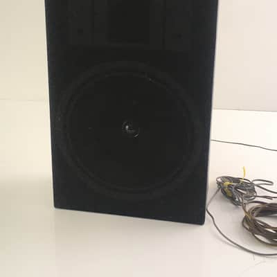 Vintage Home Audio BookShelf Speaker Grey Cabinet + 2 Cable Plugs Rare Vintage 1980s? image 2