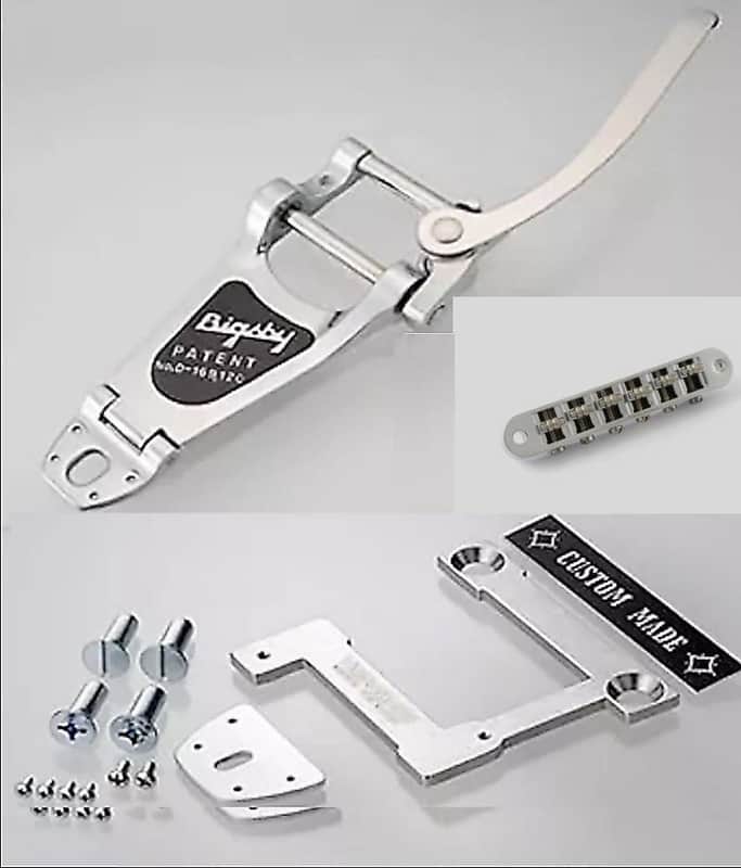 IN STOCK! Bigsby B7 Vibrato, Vibramate V7-335e (8") & roller bridge fits Epiphone/Imported ES/Dot/HB image 1