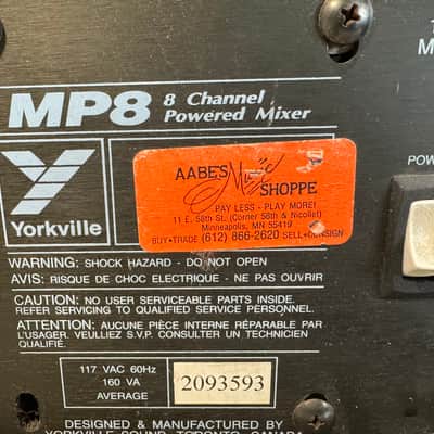 Yorkville MP8 8 Channel Powered Mixer Mixing Studio Equalizer DJ Equipment Audio image 6