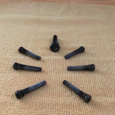 NOS Vintage Snakewood Bridge /End Pin set for Iconic and Boutique  Acoustic  guitars -Dark Gray image 1