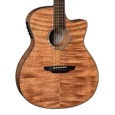Luna High Tide Exotic Mahogany Grand Concert Cutaway A/E Guitar image 1