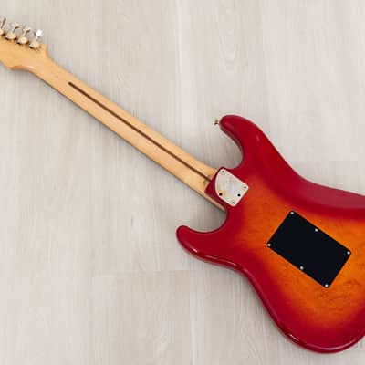 1988 Fender Pro Feel Stratocaster STR75 SSH Cherry Red Sunburst w/ Floyd Rose, Japan MIJ Fujigen image 13