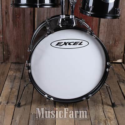 Excel EC165 Junior 5 Piece Drum Kit with Hardware and Cymbals Cosmic Black Sparkle image 2