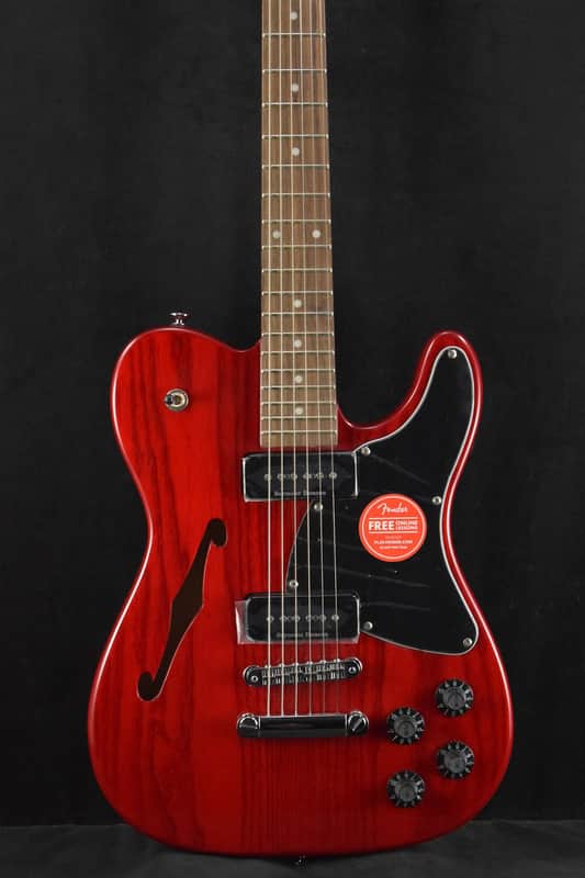 Mint Fender Jim Adkins JA-90 Telecaster Thinline Crimson Red Transparent image 1