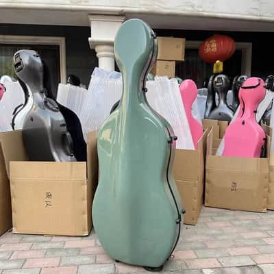 4/4 Cello Case Carbon Fiber Cello Box Carry for light green,free shipping image 6
