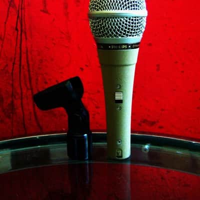 Vintage 1980's Philips Cardioid Dynamic Microphone Low Z w mic clip # 1 Shure Electro Voice Ampex image 9