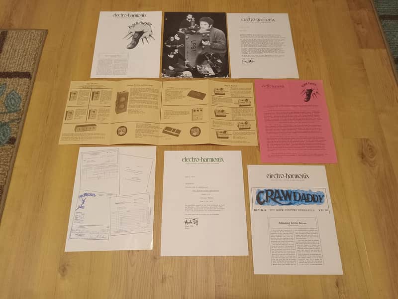 Vintage 1972 Electro-Harmonix Blackfinger Catalog, Dealer Letters, Price List, and Flyers! Rare, Original Case Candy, Paperwork! image 1