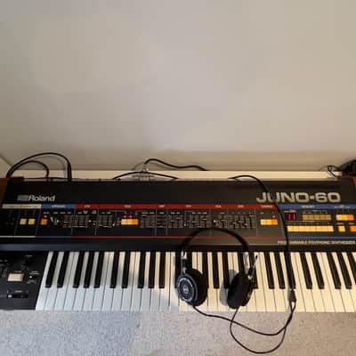 Roland Juno-60 61-Key Polyphonic Synthesizer 1983 - Black with JSQ-60 sequencer image 2